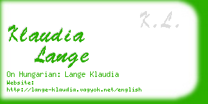 klaudia lange business card